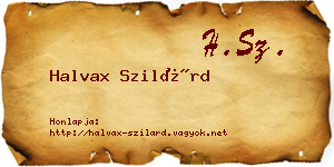 Halvax Szilárd névjegykártya
