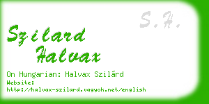 szilard halvax business card